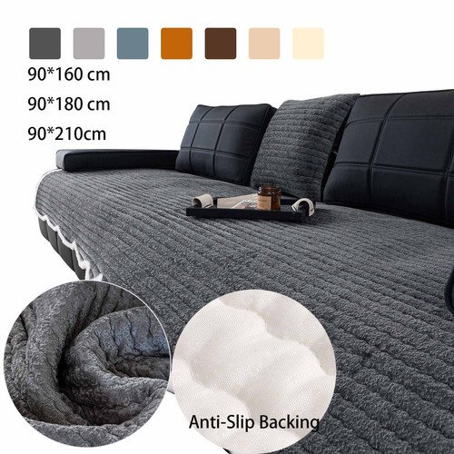 Plush velvet sofa slipcover - plush,